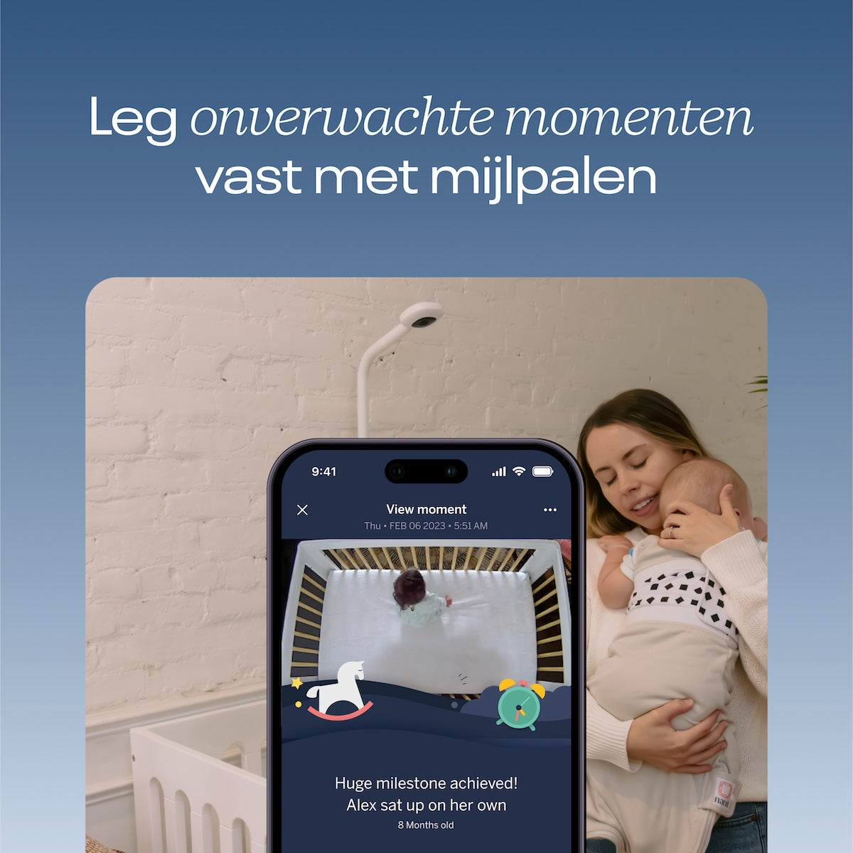 Dit is echt de populairste slimme camera babyfoon uit de Verenigde Staten: de Nanit pro camera babyfoon met floor stand en breathing band! Deze babyfoon geeft je slaapanalyses over jouw baby en een haarscherp beeld van bovenaf. VanZus