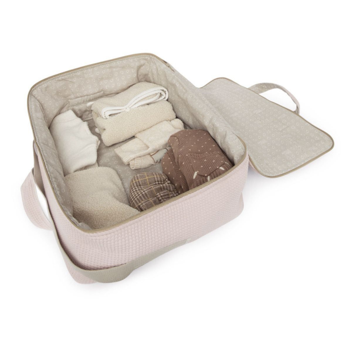 De juliet reistas in waffle rose van Babyshower is perfect voor onderweg. Stijlvol, functioneel en ruim genoeg voor alle babybenodigdheden. Met handige vakken en comfortabele schouderriem. VanZus