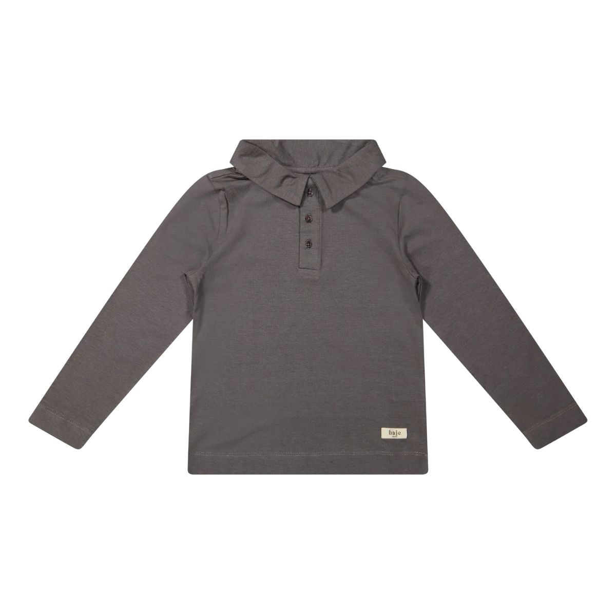 De Baje Studio findon trui in de kleur grey dark is een prachtige toevoeging aan de garderobe van je zoontje. Deze basic is geschikt voor elk seizoen en dankzij de leuke details alles behalve saai. VanZus.