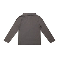 De Baje Studio findon trui in de kleur grey dark is een prachtige toevoeging aan de garderobe van je zoontje. Deze basic is geschikt voor elk seizoen en dankzij de leuke details alles behalve saai. VanZus.