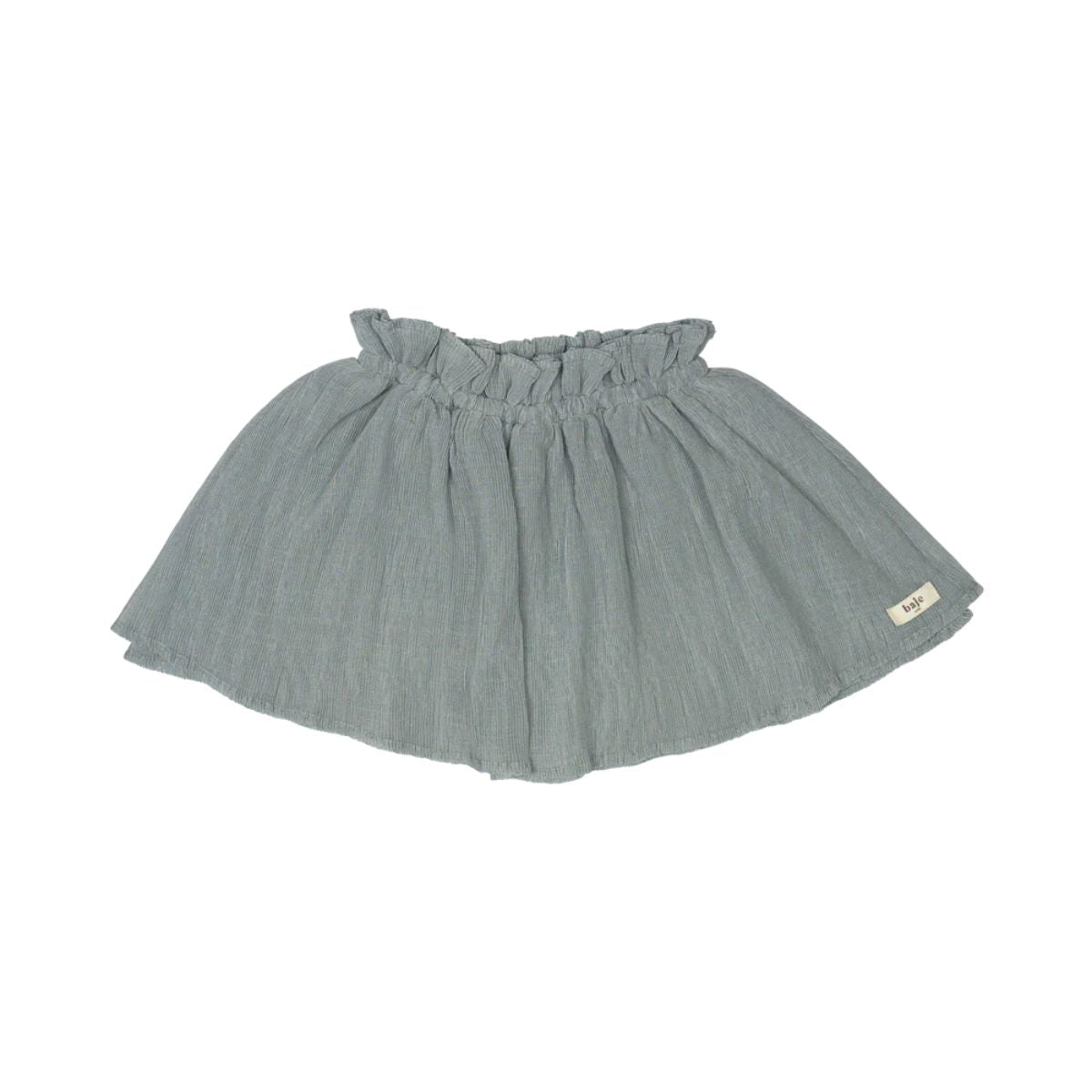 De Baje Studio strawberry rok in de kleur greyish blue is een prachtig plissé skortje, oftewel een short en rokje in één. Dit rokje heeft een hele lieve en romantische uitstraling. VanZus.