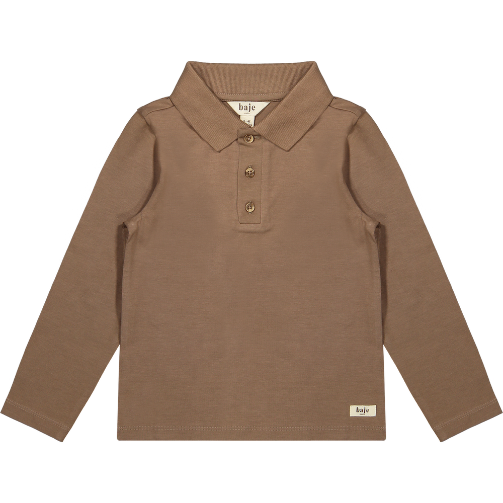 Baje Studio broc polo lange mouwen brown cacao