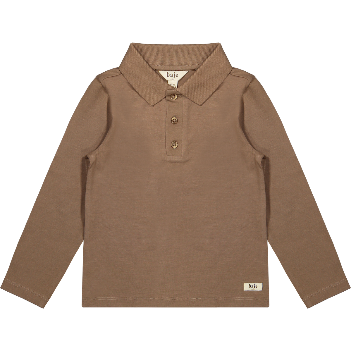 Baje Studio broc polo lange mouwen brown cacao