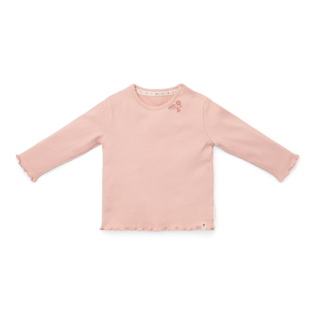 Dit basic t-shirt met lange mouw in de kleur soft rose van Little Dutch wil je niet missen in de kast van jouw kleintje.  Girly, superzacht en vrijwel altijd goed te combineren! De longsleeve is gemaakt van zacht biologisch katoen met een geribbelde textuur. Zacht en comfortabel. VanZus 