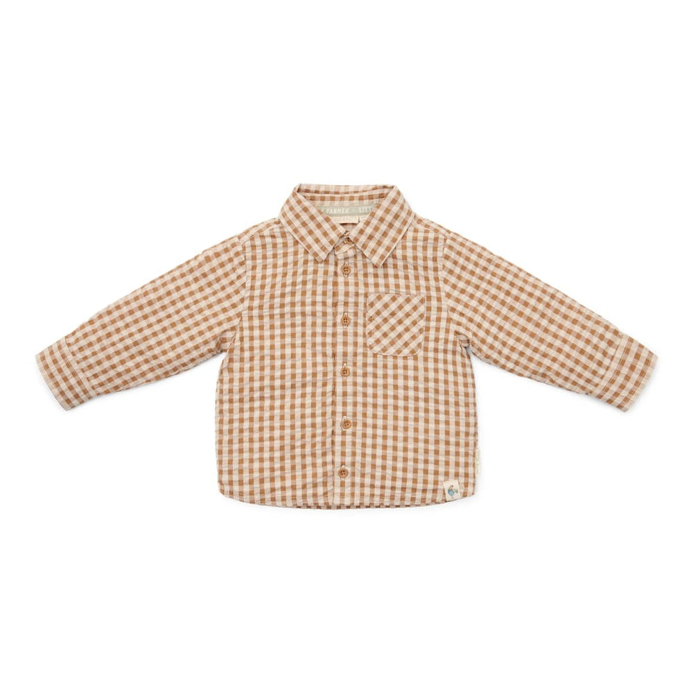 Hoe schattig is deze overhemd met de print brown check van Little Dutch? De ruitjes hebben een leuk en speels effect op je outfit en zijn een mooie toevoeging aan de garderobe van je kleintje! VanZus