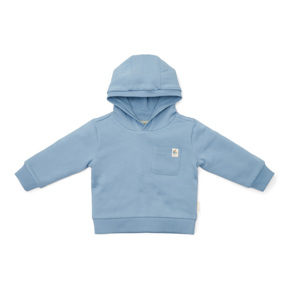 Deze sweater in ice blue van Little Dutch is een heerlijk shirt voor je kleintje om te dragen op de frissere dagen. De capuchontrui heeft een mooie ijsblauwe kleur en op de achterzijde de print van een tractor.  De hoodie is gemaakt van biologisch katoen met een extra zachte binnenkant. VanZus