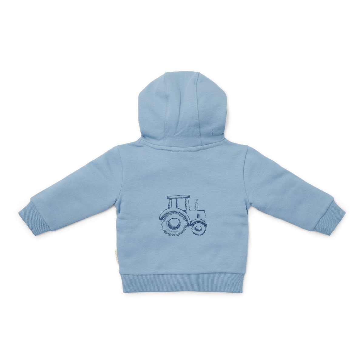 Deze sweater in ice blue van Little Dutch is een heerlijk shirt voor je kleintje om te dragen op de frissere dagen. De capuchontrui heeft een mooie ijsblauwe kleur en op de achterzijde de print van een tractor.  De hoodie is gemaakt van biologisch katoen met een extra zachte binnenkant. VanZus