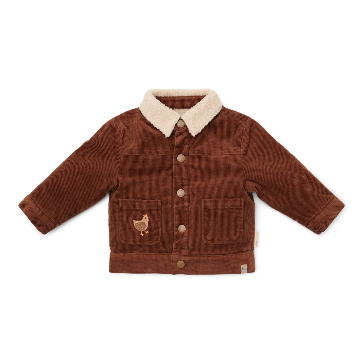 Reversible: ribstof en teddy in één! Blijf warm en stijlvol met deze comfortabele en stoere jas in brown/sand van Little Dutch. Aan de ene kant heeft deze schattige jas een mooie en zachte corduroy (ribstof) en de andere zijde is gemaakt van een zachte, pluche teddystof. VanZus