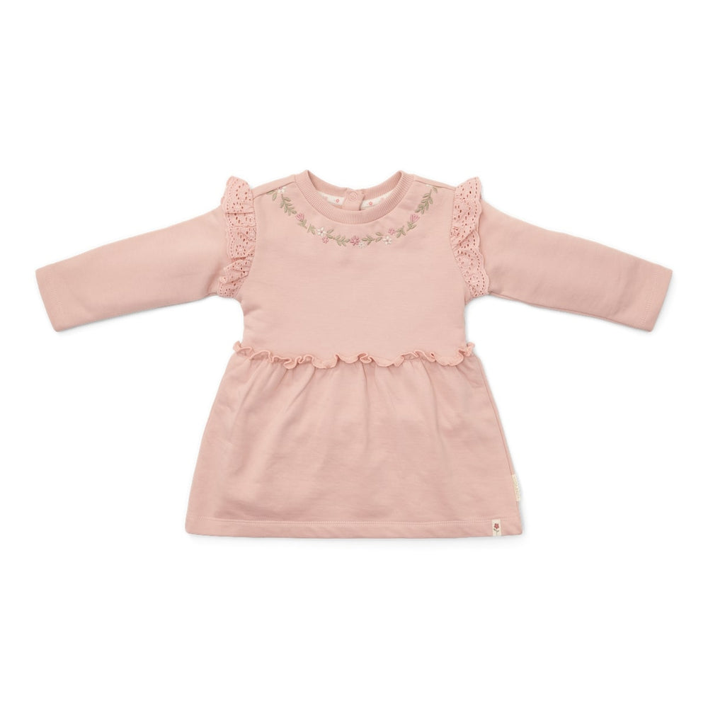 De Little Dutch jurk met lange mouw in de kleur soft rose is een prachtige jurk voor je kleintje. De jurk is gemaakt van een zachte stof en heeft een subtiele roze kleur, wat zorgt voor frisse en leuke uitstraling. VanZus