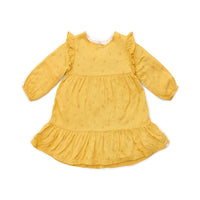 De Little Dutch blooming flower jurk met lange mouw in de kleur warm yellow is een prachtige jurk voor je kleintje. De jurk is gemaakt van een zachte stof en heeft een felle gele kleur, wat zorgt voor frisse en leuke uitstraling. VanZus