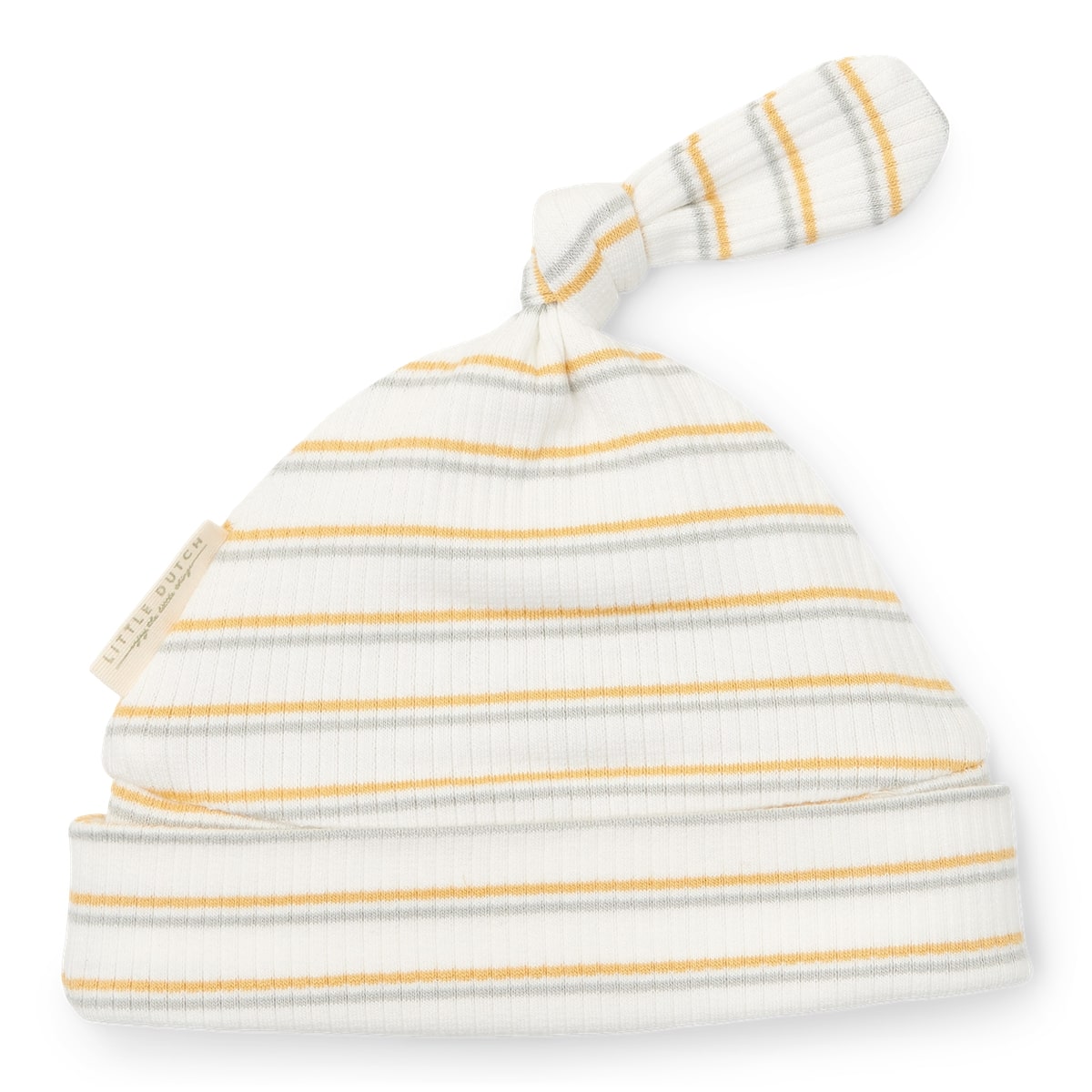 Dit schattige mutsje met knoop van Little Dutch in een streep patroon is een praktische accessoire voor je pasgeboren baby. De muts is gemaakt van een zachte, comfortabele stof en houdt het hoofdje van je kleintje heerlijk warm. VanZus