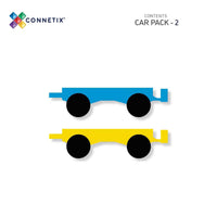Deze Connetix rainbow car park 2 stuks bevat een blauwe en een gele auto met echte rubberen wielen. Deze auto's zijn ideaal voor bij de Connetix collectie van je kleintje. Bouwt je kindje graag parcours en racebanen? VanZus