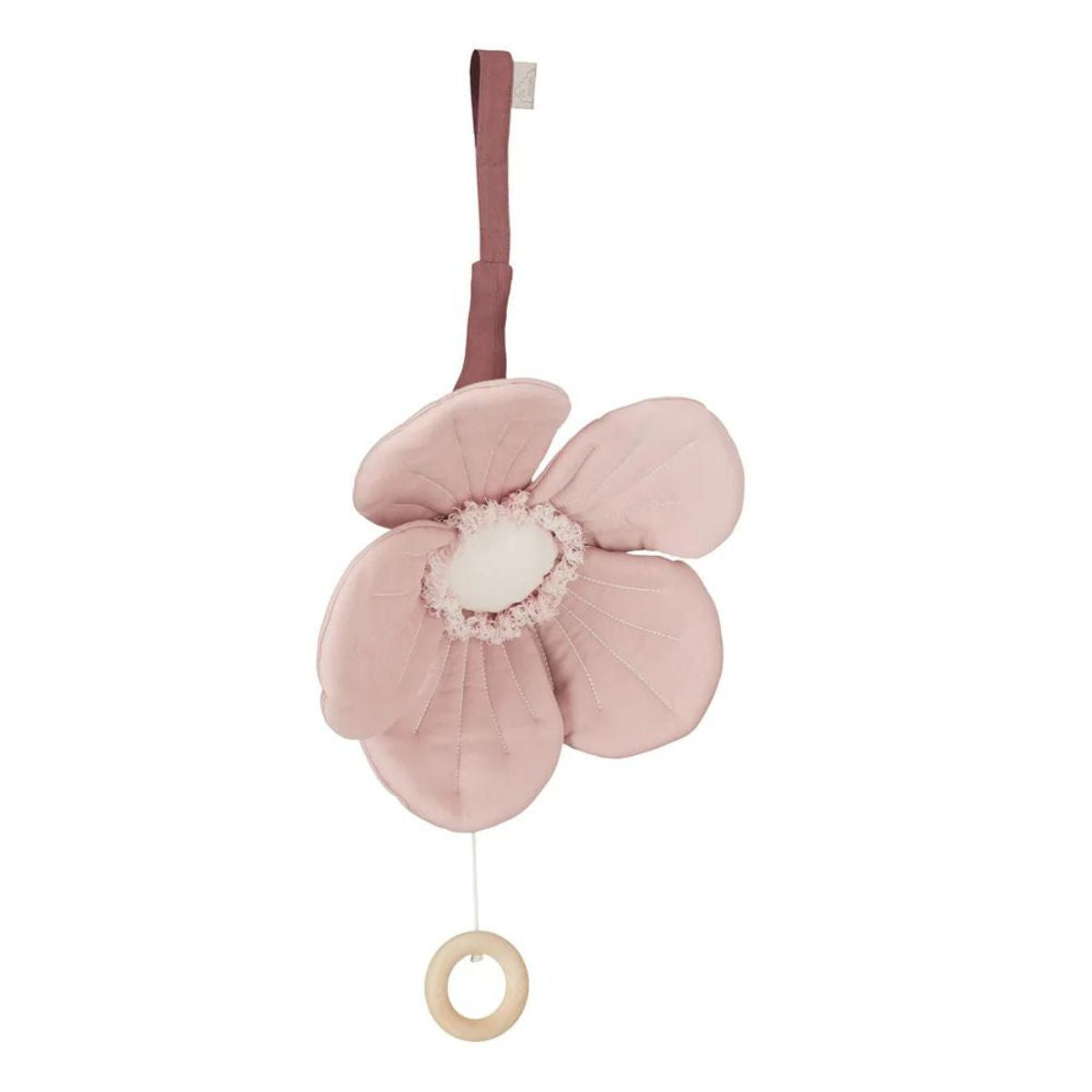 Creëer een rustgevende sfeer in de babykamer met deze prachtige windflower muziekmobiel in de kleur dusty rose van het Deense merk Cam Cam Copenhagen. Deze prachtige muziekmobiel is versierd met een mooie neutraal gekleurde bloem, gemaakt van katoen en linnen en gevuld met gerecycled polyester. VanZus