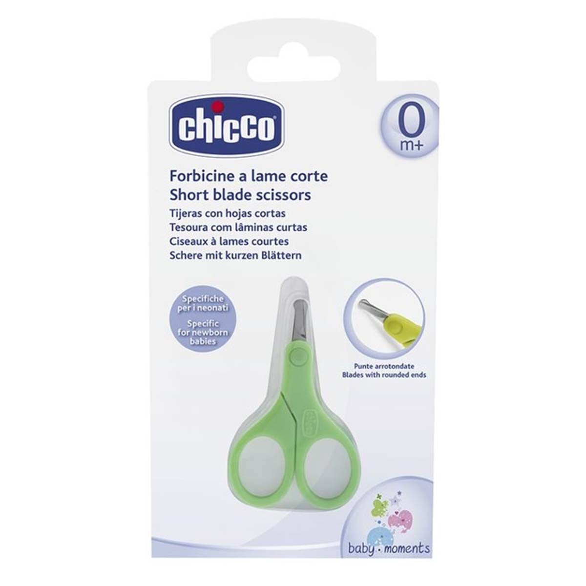 Het Chicco kort schaartje groen is een ergonomisch gevormdd nagelschaartjes, met prettige handgreep, die goed in de hand ligt, met een kleine knipper, wat hem geschikt maakt voor kleine vinger- en teennageltjes. VanZus.