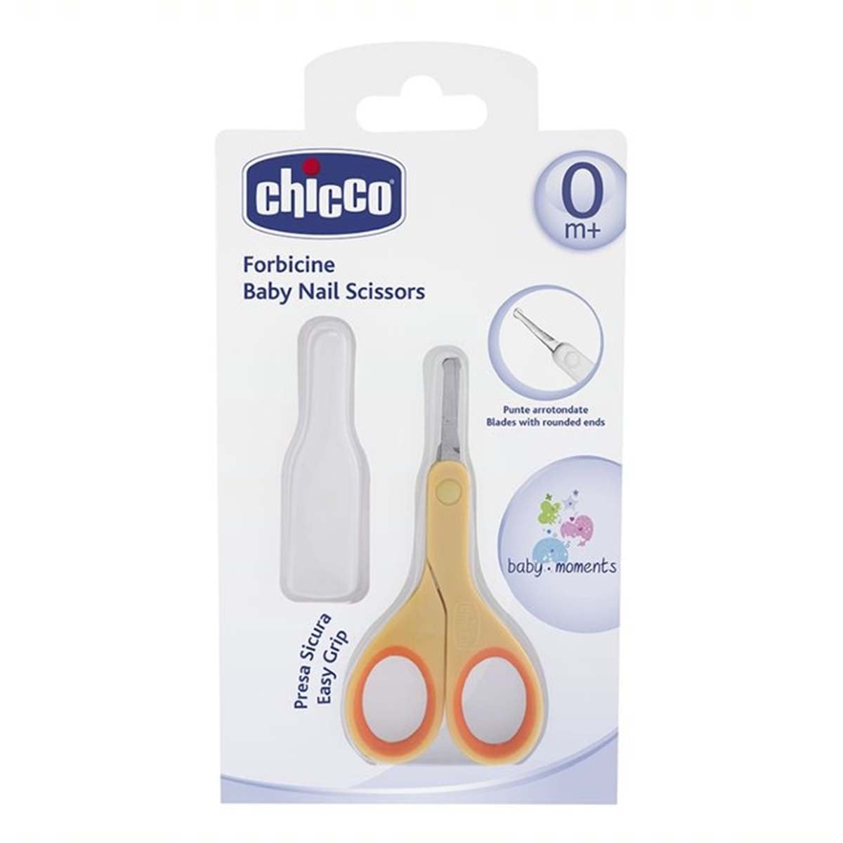 Het Chicco schaartje in hoes oranje is een ergonomisch gevormde nagelschaartje, met een 'easy grip' handgreep, die goed in de hand ligt, met kleine knipkop. Wat hem geschikt maakt voor pasgeboren baby's. Met hoes. VanZus.