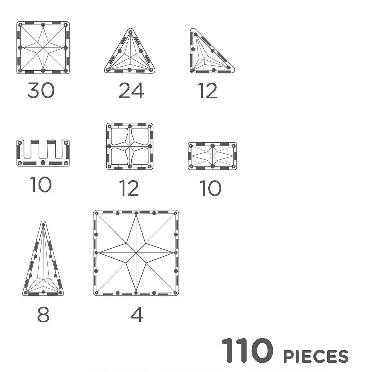 De Cleverclixx inventive pack intense 110 stuks is een grote set met magnetische bouwstenen. Hier kan jouw kindje urenlang mee bouwen. De opties zijn eindeloos met dit open einde speelgoed. VanZus.