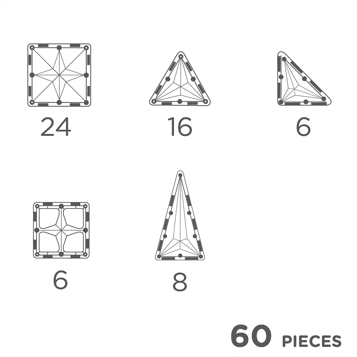 De Cleverclixx original pack intense 60 stuks is de perfecte set om het magnetisch bouwen mee te ontdekken. Met deze mooie set kan jouw kindje de tofste bouwwerken maken. VanZus.