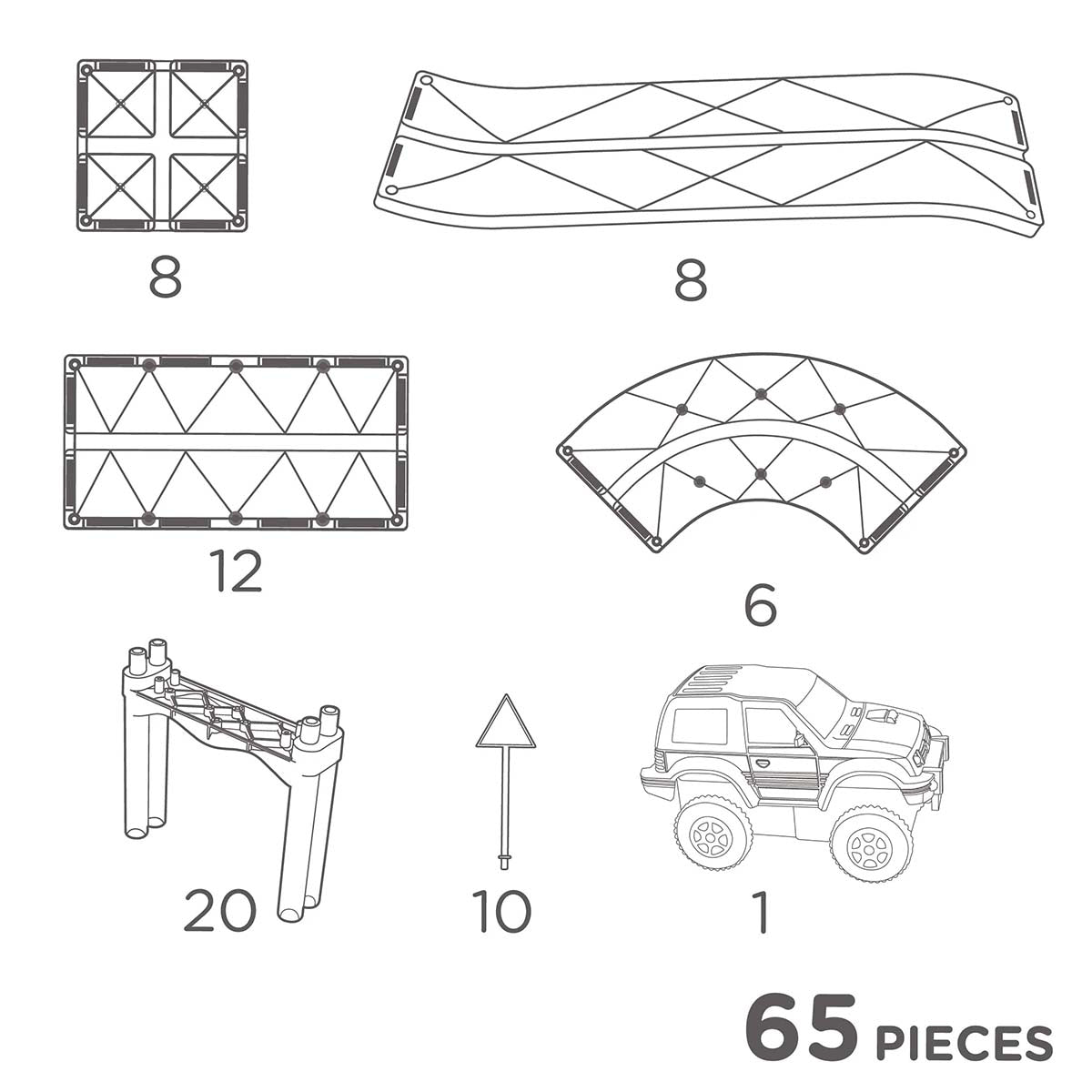 De Cleverclixx race track intense racebaan 65 stuks is de perfecte set met magnetische bouwstenen voor elke autoliefhebber. Met deze mooie set bouw je een toffe racebaan precies zoals jij het zelf wilt! VanZus.