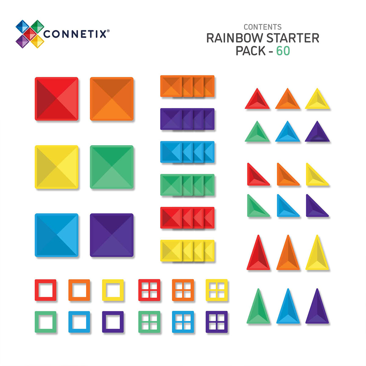 Connetix rainbow starter pack 60 stuks