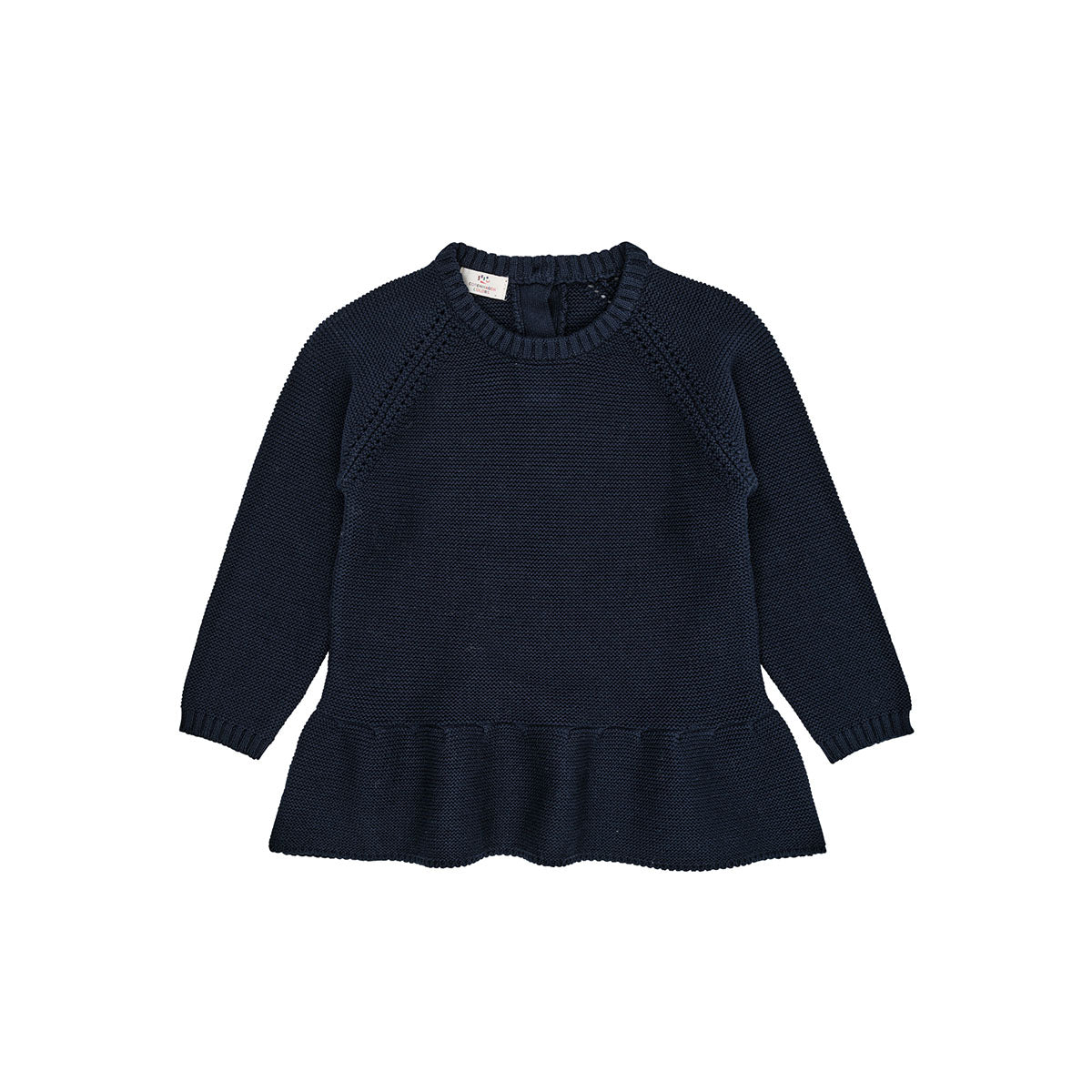 Houd je kindje lekker warm met deze gebreide trui ruches in de kleur navy van het merk Copenhagen Colors. Deze mooie trui is gemaakt van 100% katoen. Je voelt dat de trui gemaakt is van hoge kwaliteit materialen. VanZus