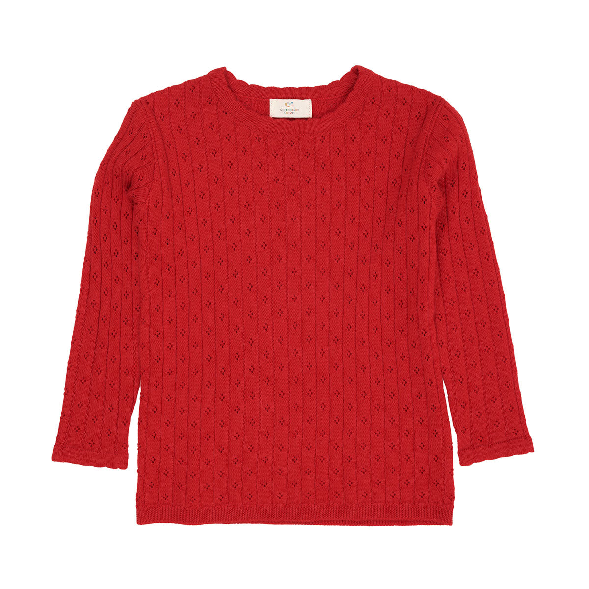 Het is altijd fijn om een mooi blousje is huis te hebben dat je zowel uit de kast kan trekken voor alledaagse outfits, als voor feestelijke gelegenheden. Dit merino classic pointelle truitje in de kleur red van het merk Copenhagen Colors is een prachtige basic met eyecatching details. VanZus