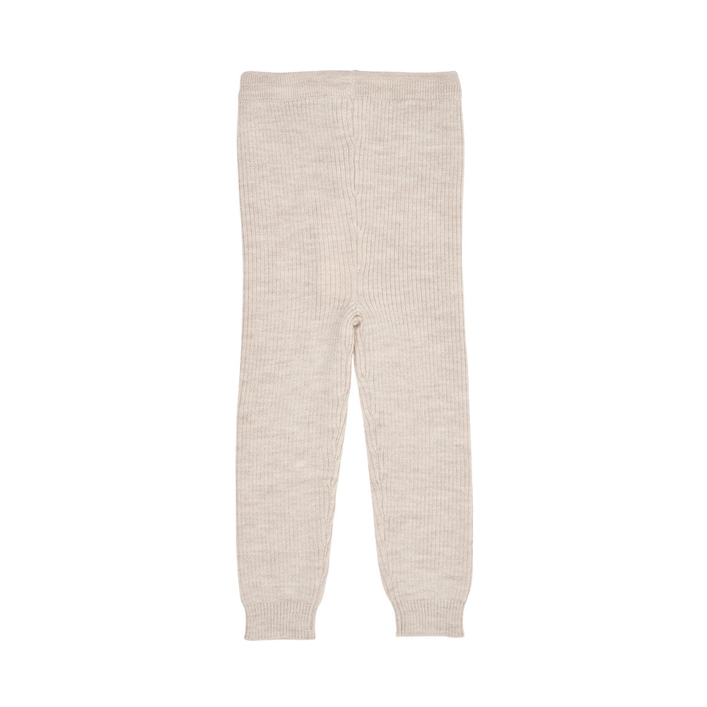 Deze heerlijke zachte merino classic rib legging met trekkoordje in de kleur pale cream melange voelt voor je kleintje als een tweede huid, zo zacht voelt deze legging aan. De legging heeft een mooie beige kleur en is de ideale basic om comfortabele en stijlvolle outfits mee samen te stellen. VanZus