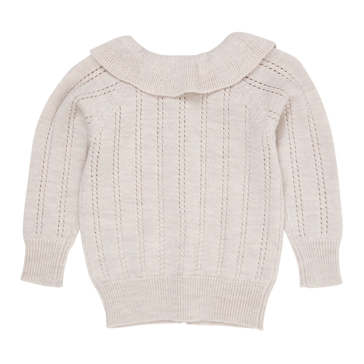 Houd je kindje lekker warm met dit merino pattern vestje met kraag in de kleur pale cream natural melange van het merk Copenhagen Colors. Dit prachtige vestje is gemaakt van 100% merinowol. Je voelt dat het vestje gemaakt is van hoge kwaliteit materialen. Ook ziet het vestje er heel mooi uit. VanZus