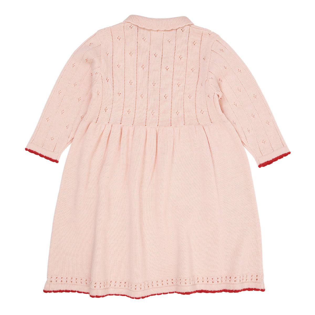 Een superschattig jurkje dat ook nog eens heerlijk warm is en comfortabel zit? Dat is deze merino pointelle jurk met kraag in de kleur soft pink/red van het merk Copenhagen Colors absoluut! Deze geweldige jurk is geschikt voor verschillende gelegenheden en zal je kindje heel lief staan. VanZus