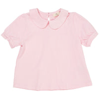 Het Copenhagen Colors solid shirt collar in de kleur ballerina is een super lief shirtje voor kleine meiden. Het shirtje heeft een mooie effen kleur, lichte pof mouwtjes en een heel lief kraagje. VanZus.