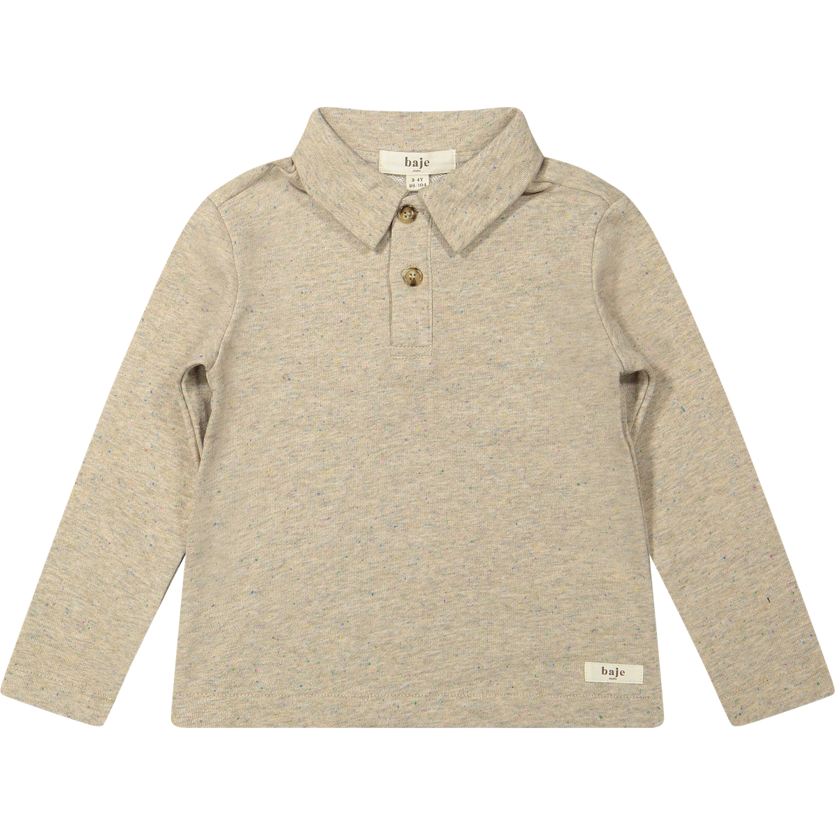Baje Studio denezy polo lange mouwen sand melange multicolor