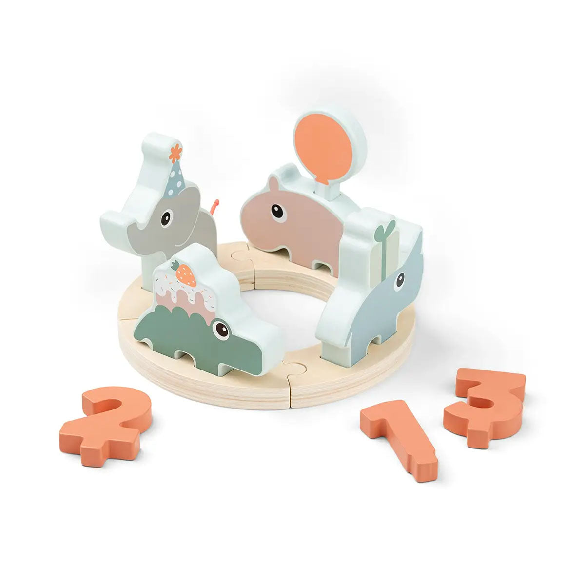 Hoe leuk is deze celebration parade puzzel in de variant deer friends van het merk Done by Deer?! Deze puzzel is een feestelijke center piece op elke feestelijke gelegenheid: de verjaardag van je kleintje of een babyshower bijvoorbeeld. Het allerleukst? Je kindje kan helpen om de puzzel in elkaar te zetten! VanZus