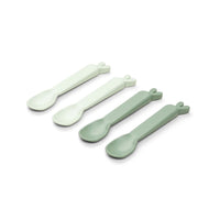 Eten wordt een feestje met deze gezellige kiddish lepel 4-pack set in de variant lalee green van het merk Done by Deer. Deze set is speciaal ontwikkeld voor kleine kinderhandjes. VanZus