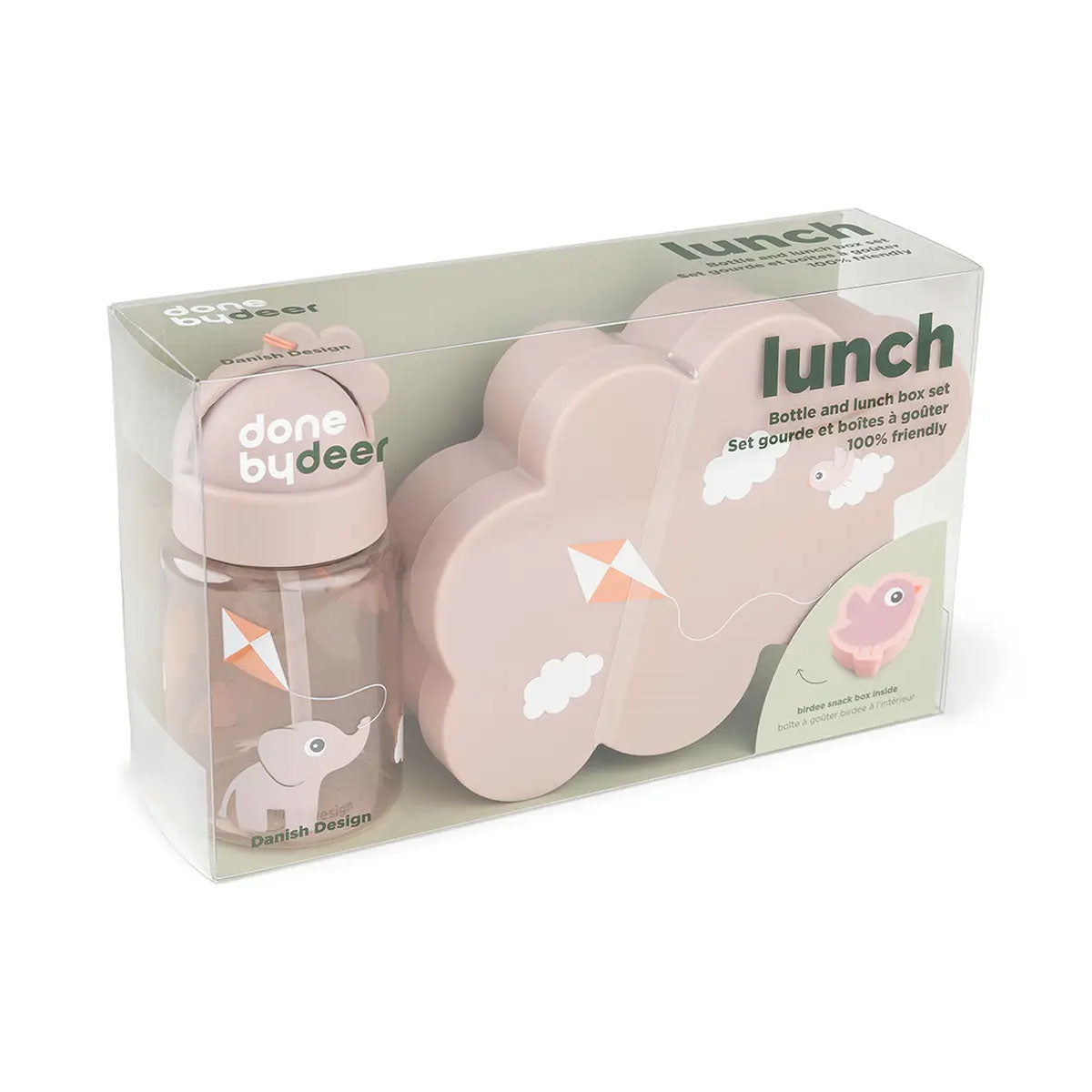 Voor dagelijkse avonturen of voor naar school is deze lunchset in de variant playground poweder van het merk Done by Deer ideaal! De set bestaat uit een beker met rietje en een snack- en lunchbox. De set is een echte must have voor schoolreisjes, dagjes weg of voor naar school. VanZus