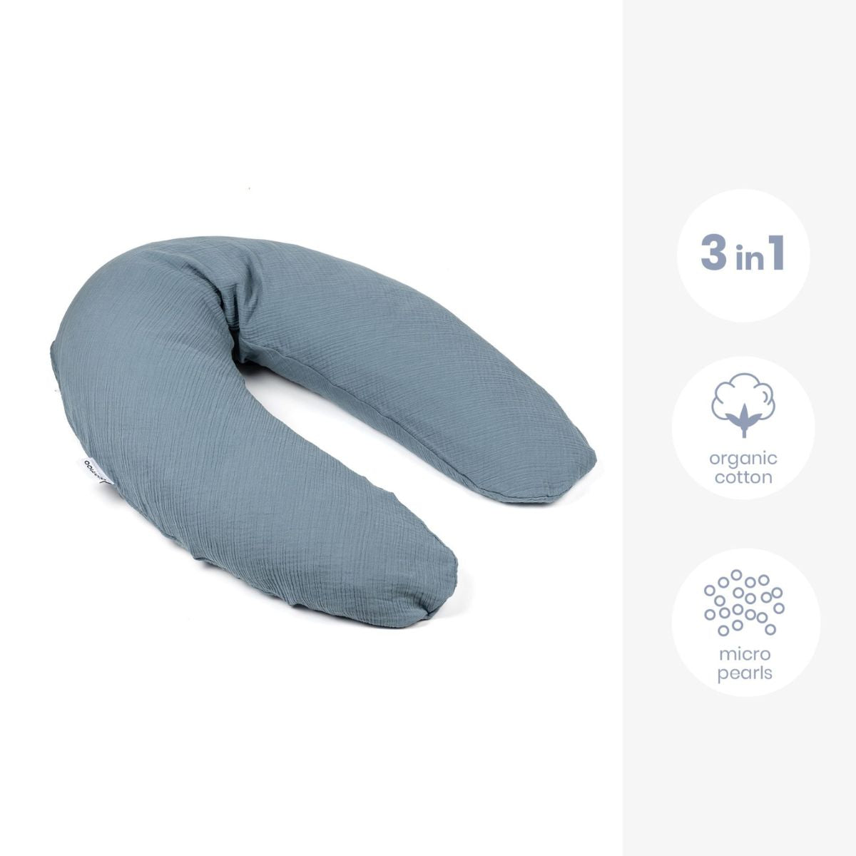 Het Doomoo Comfy Big Tetra voedingskussen blue is een ideaal 3-in-1 voedingskussen dat je kunt gebruiken tijdens en na de zwangerschap. Het kussen zorgt ervoor dat je comfortabel kunt slapen voeden. VanZus.