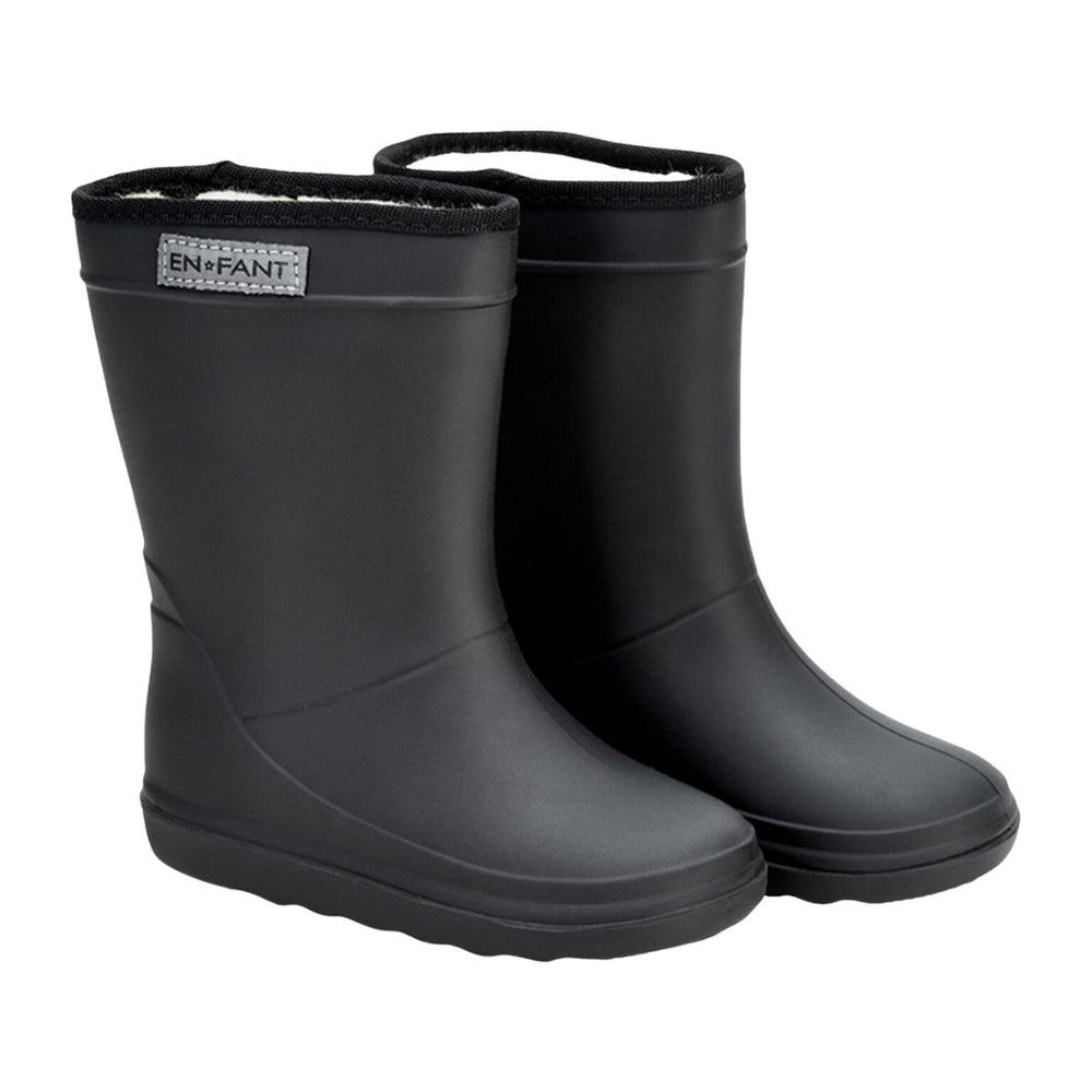 Zorgeloos buiten spelen zonder natte koude voeten? Dat kan met de En Fant thermoboots black. Dé trendy thermolaarzen van 't bekende Deense merk. De laarzen zijn waterdicht en warm gevoerd met wol. VanZus.