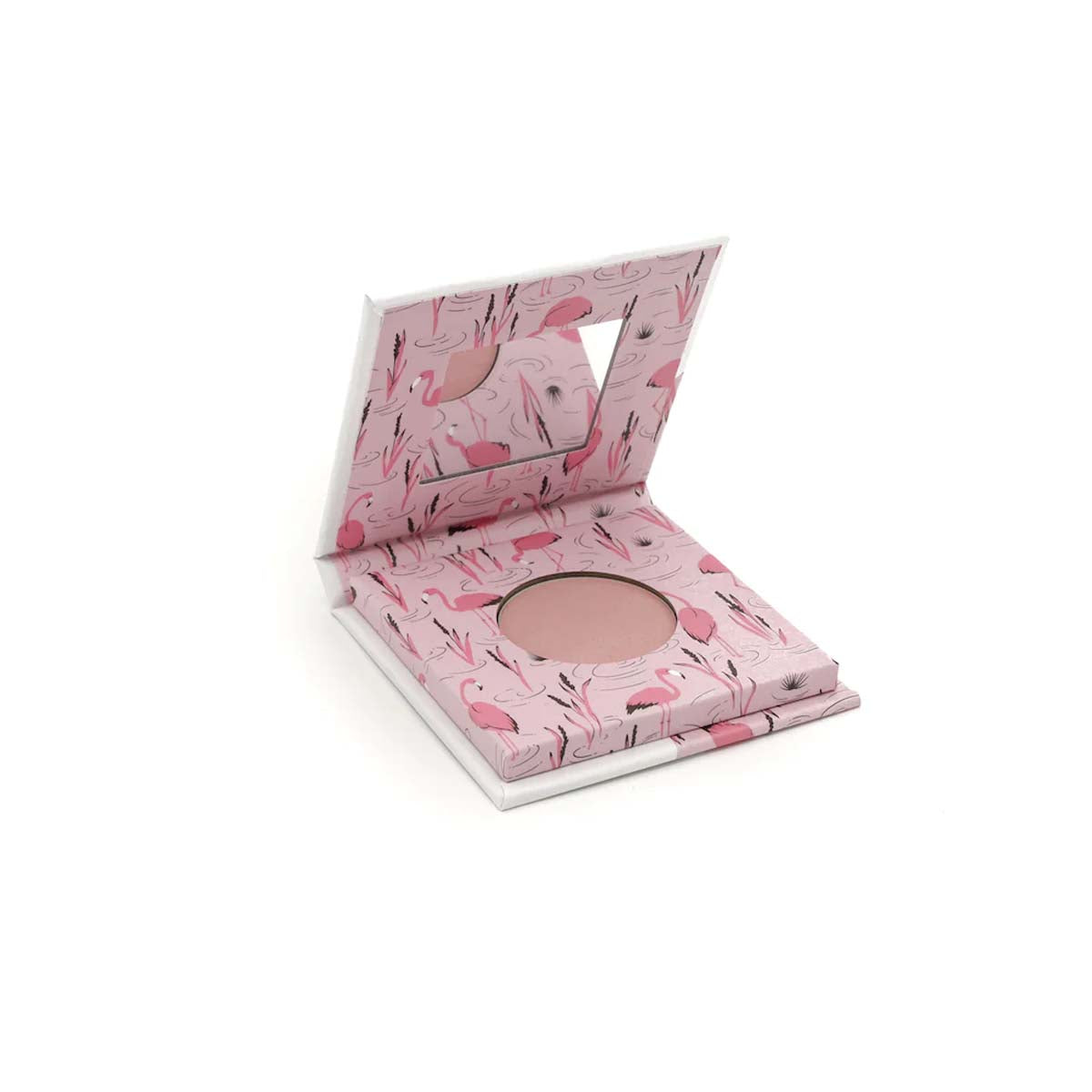 Veilig make-uppen kan met de vegan Mineral oogschaduw fabulous flamingo van het merk Toot! Verpakt in een vrolijk en luxe doosje, met handig spiegeltje en applicator. Ook in andere kleuren te koop. Mooie kindermake-up. VanZus