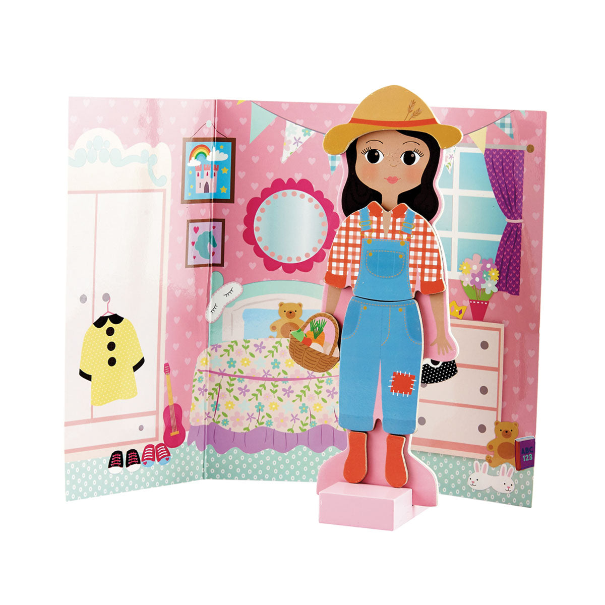 Met de Floss&Rock speelset dress up magnetisch Sophia bepaal jij zelf wat aankleedpop Sophia vandaag is! In deze set zit 1 aankleedpop van 23,5 cm groot. Met behulp van magneetjes kun je deze pop aankleden. VanZus.