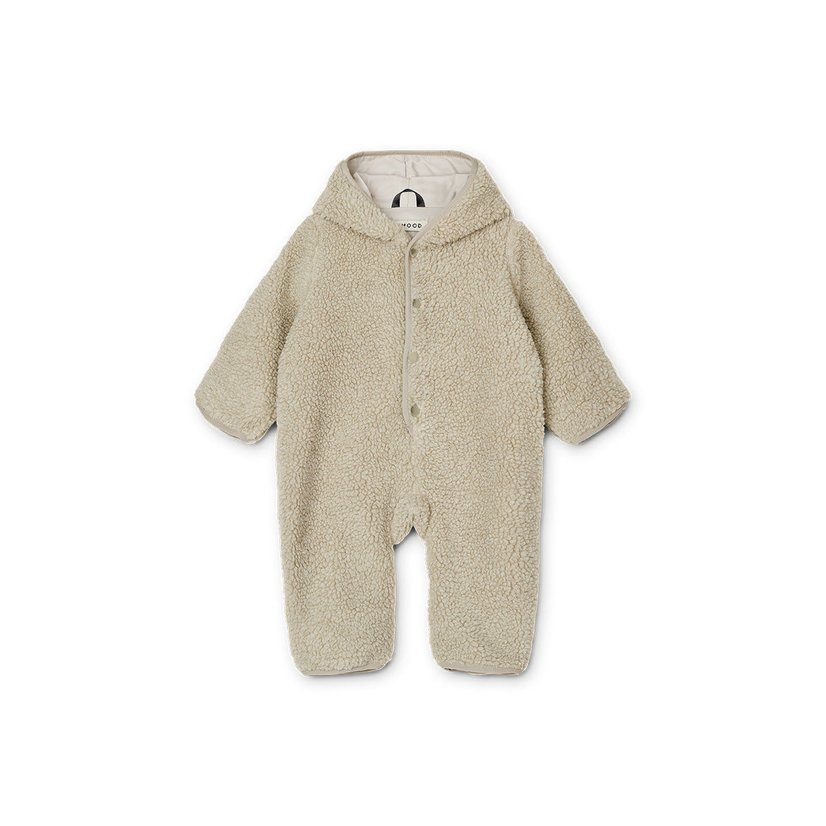 Tover jouw mini om tot een klein teddybeertje met deze baby jumpsuit teddy mist van Liewood. Warm, zacht en superschattig. Het babypak van teddystof is eenvoudig aan en uit te trekken door drukknopen. VanZus