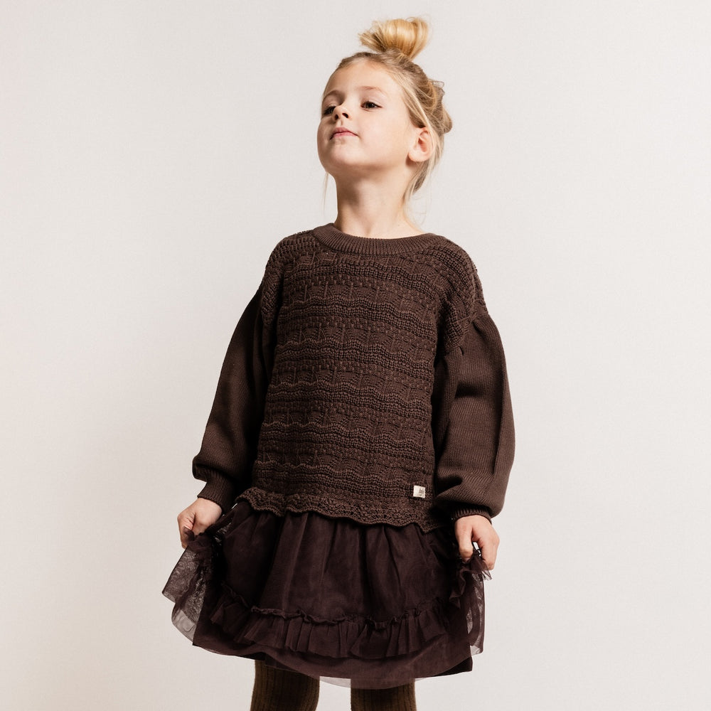 Baje Studio gemmi jurk brown choco