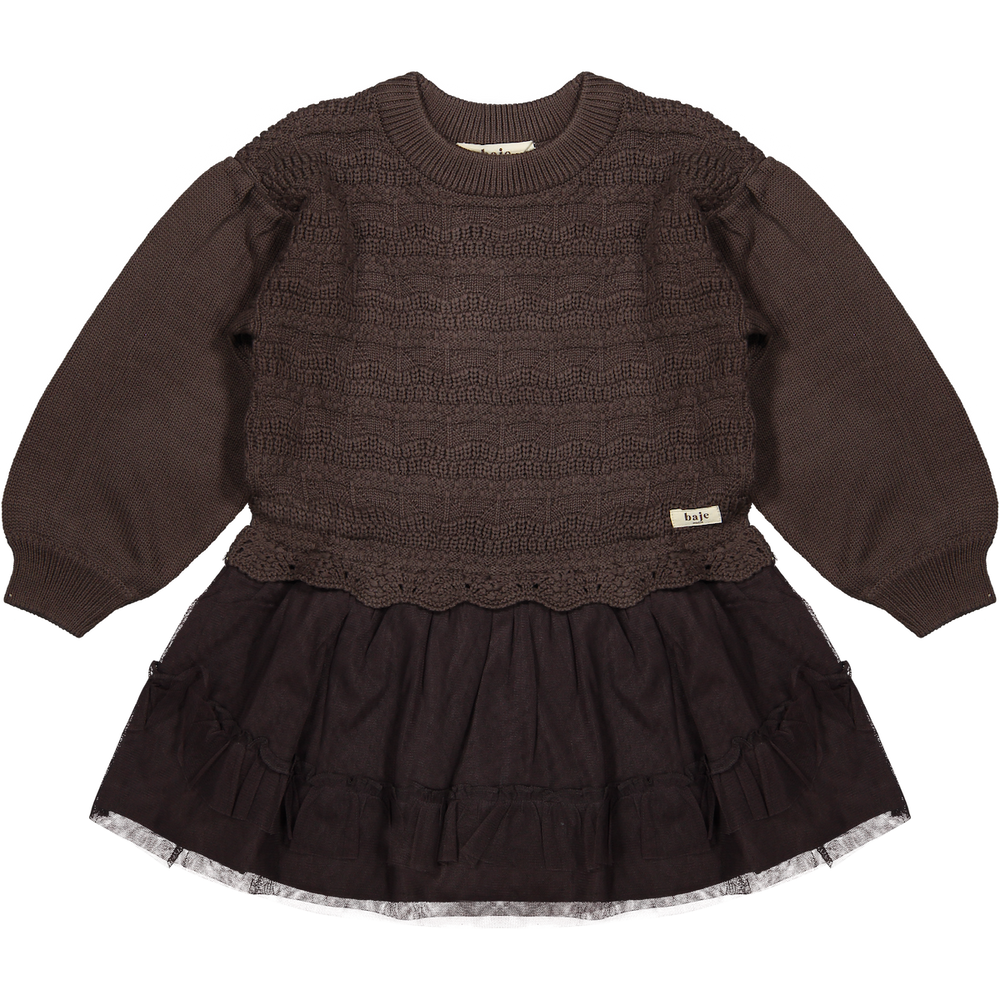 Baje Studio gemmi jurk brown choco