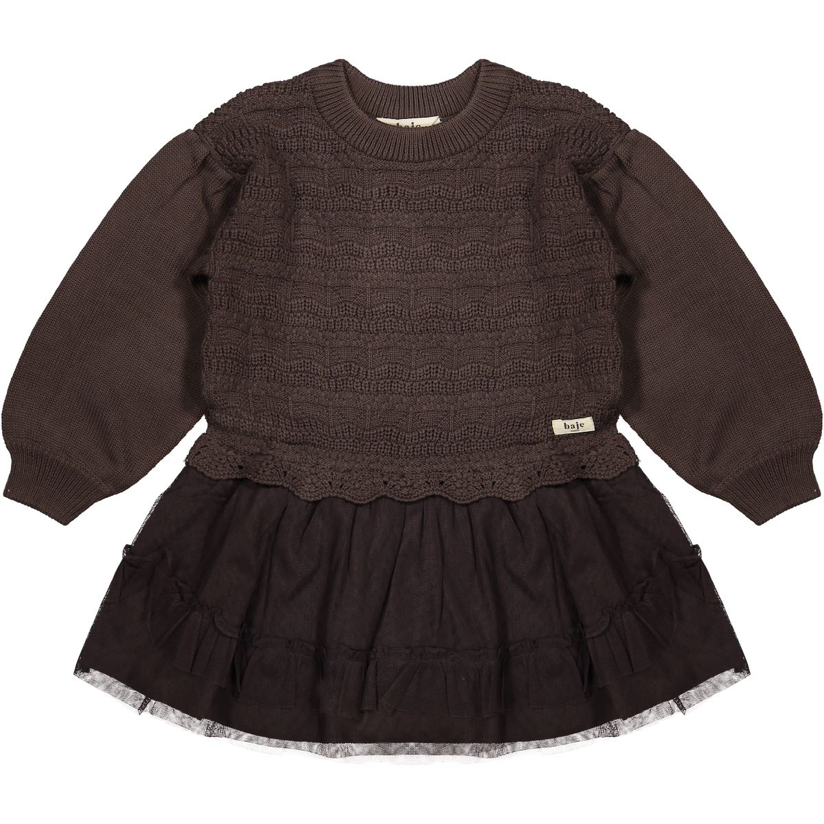 Baje Studio gemmi jurk brown choco