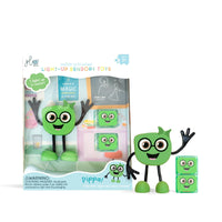 Glo Pals light-up badspeeltje characters Pippa licht op bij contact met water. Kleur groen, inclusief 2 blokjes. Voor veel waterplezier. Ook in andere varianten. VanZus