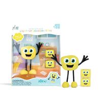 Glo Pals light-up badspeeltje characters Alex licht op bij contact met water. Kleur geel, inclusief 2 blokjes. Voor veel waterplezier. Ook in andere varianten. VanZus