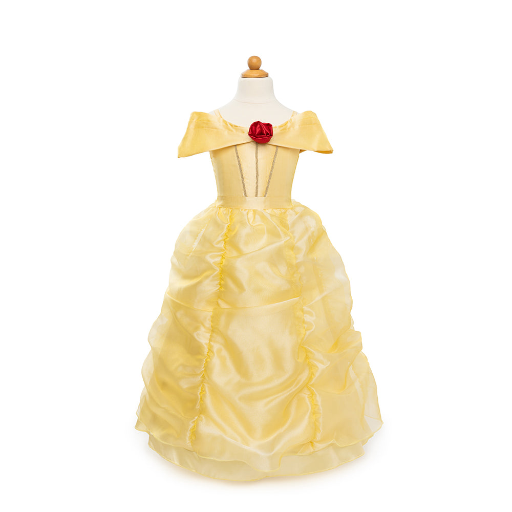 Deze prachtige boutique Belle prinsessenjurk van het leuke merk Great Pretenders tovert elke kleine meid om in Belle van Belle en het Beest. Zodra je kindje deze mooie gele jurk aantrekt, kunnen de koninklijke avonturen als Belle beginnen. VanZus