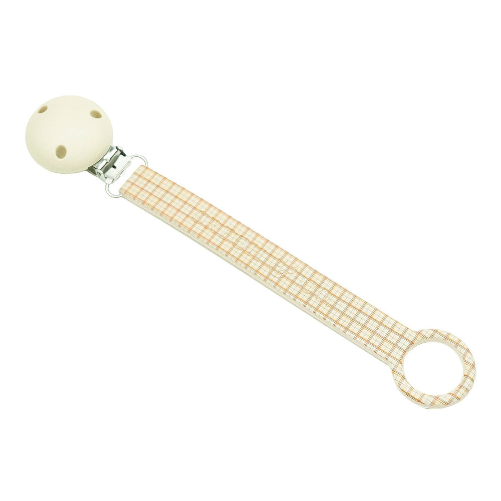 Grech & co. Pacifier clip silicone plaid pattern