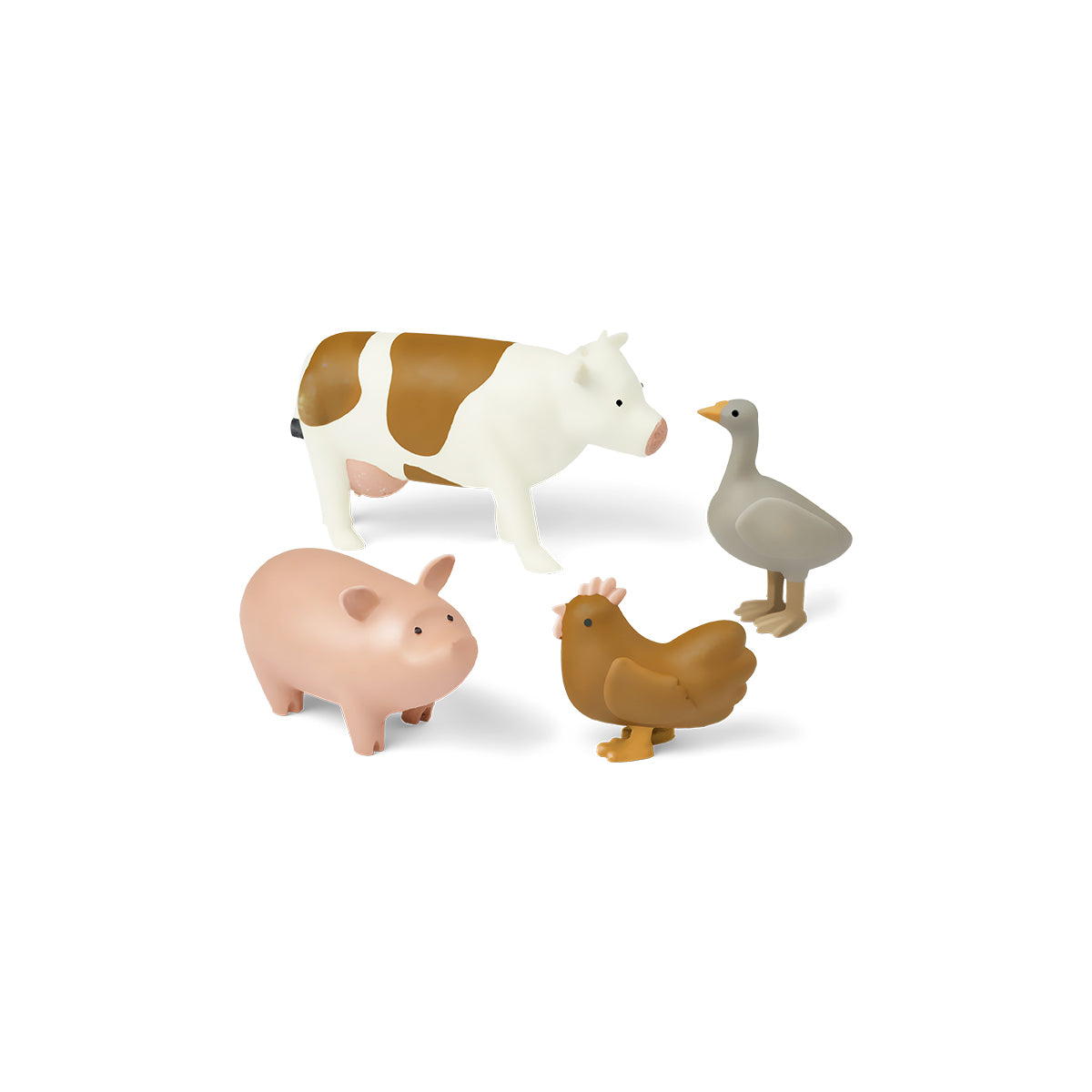 Laat de fantasie van je kind de vrije loop met Liewood hallie boerderijdieren 4-pack. Deze set met boerderijdieren bestaat uit vier dieren: een gans, een kip, een varken en een koe. VanZus.