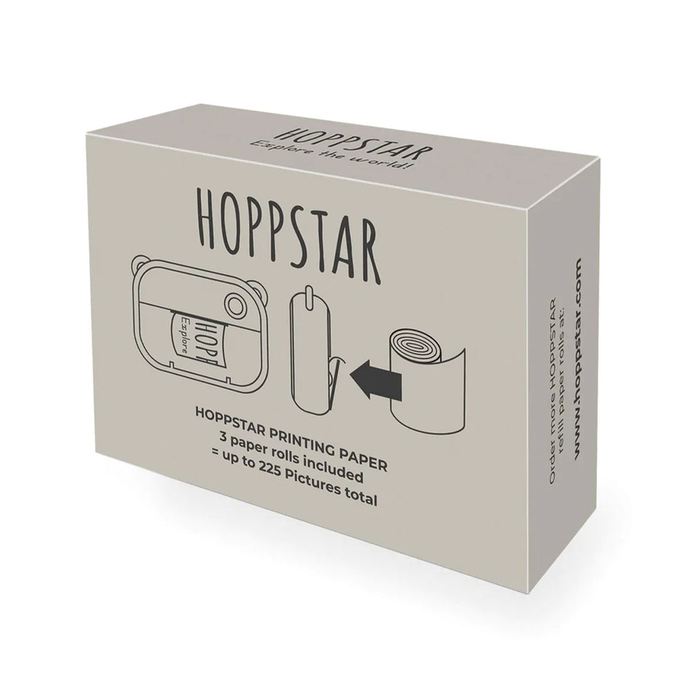 De Hoppstar refill papierrollen 3 stuks zijn het perfecte accessoire voor de Hoppstar Artist camera. Deze camera wordt geleverd met 3 rolletjes print papier. Als deze op zijn is deze refill perfect. VanZus.