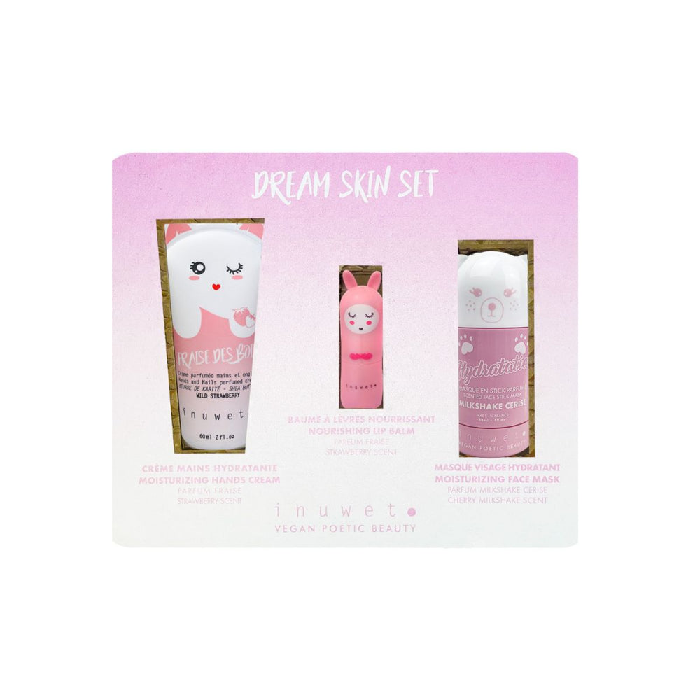 De dream rose cadeauset van Inuwet bevat drie heerlijke skincare producten met zoete geuren, ideaal als cadeau of verwennerij. Perfect voor verjaardagen en feestdagen. Mix and Match met andere sets! VanZus