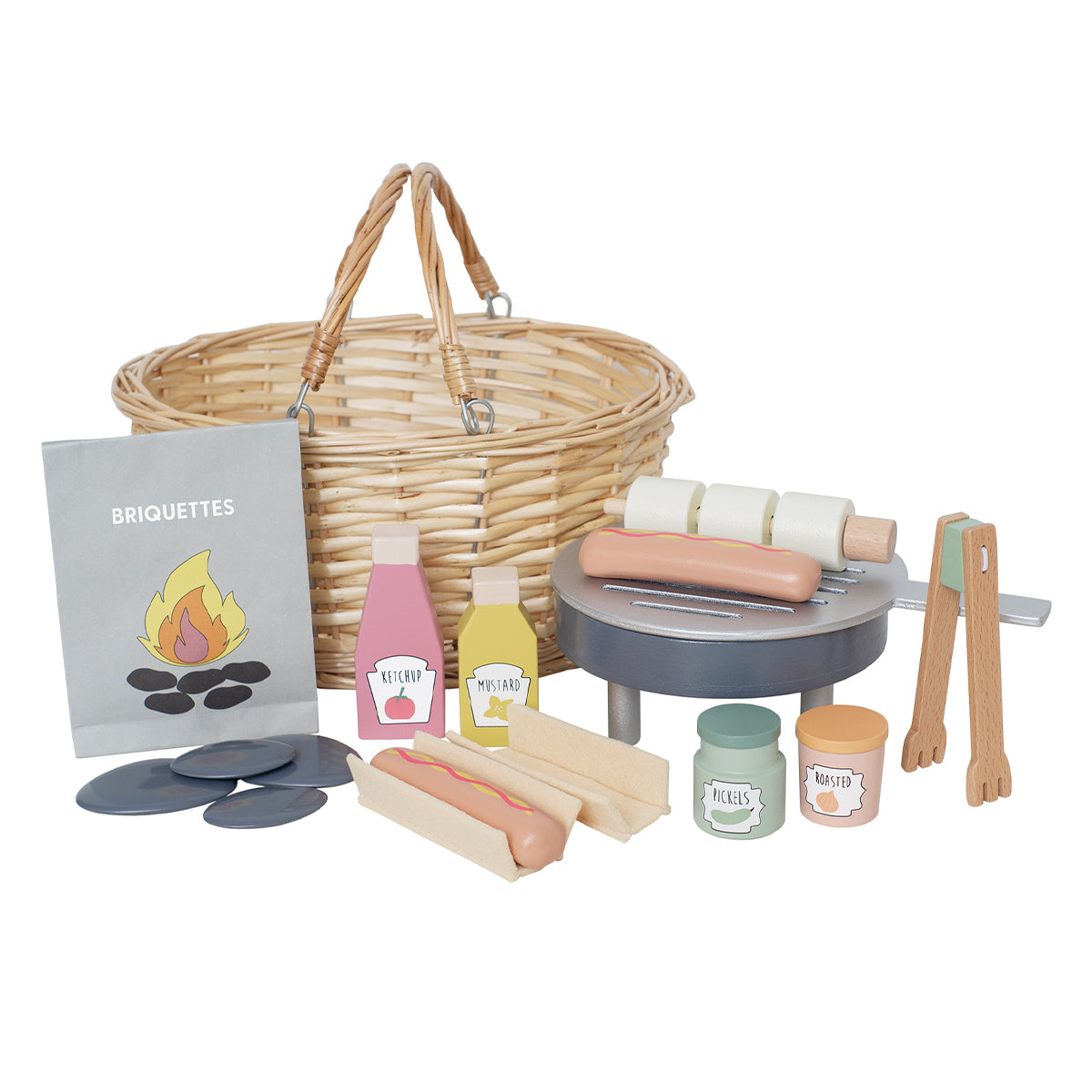 Een houten BBQ set voor kinderen van Jabadabado met 20 verschillende onderdelen staat garant voor urenlang speelplezier. Nodig vriendjes en vriendinnetjes uit voor jouw BBQ! VanZus