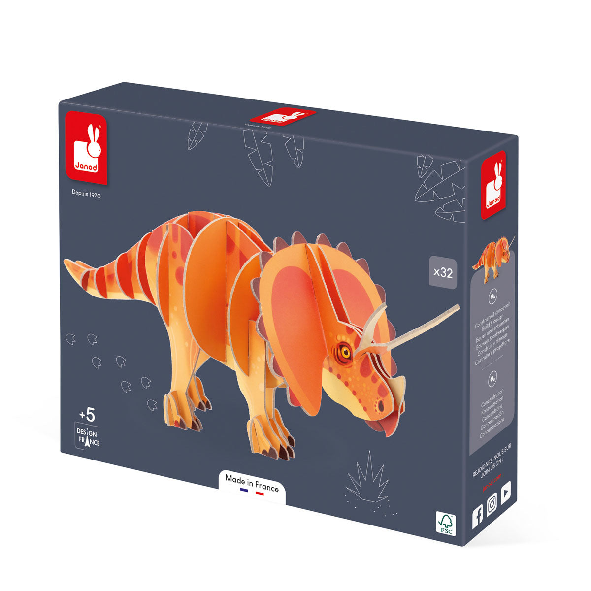 Ontdek de prehistorische wereld met de Janod Dino 3D-puzzel Triceratops! Deze unieke puzzel neemt kinderen mee op reis naar het tijdperk van de dinosauriërs. Met 32 stevige houten stukjes kunnen kinderen hun eigen Diplodocus creëren. VanZus